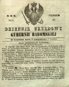 Dziennik Urzędowy Gubernii Radomskiej, 1845, nr 49