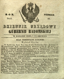 Dziennik Urzędowy Gubernii Radomskiej, 1845, nr 50