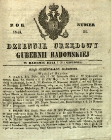 Dziennik Urzędowy Gubernii Radomskiej, 1845, nr 51