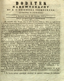 Dziennik Urzędowy Gubernii Radomskiej, 1845, nr 51, dod. nadzwyczajny