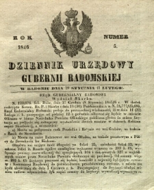 Dziennik Urzędowy Gubernii Radomskiej, 1846, nr 5