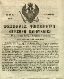 Dziennik Urzędowy Gubernii Radomskiej, 1846, nr 10