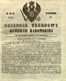 Dziennik Urzędowy Gubernii Radomskiej, 1846, nr 11