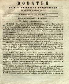 Dziennik Urzędowy Gubernii Radomskiej, 1846, nr 22, dod.