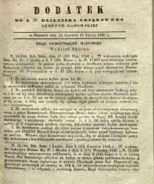 Dziennik Urzędowy Gubernii Radomskiej, 1846, nr 27, dod.