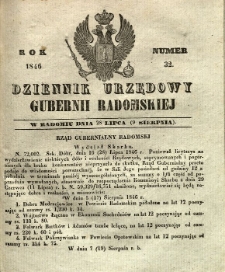 Dziennik Urzędowy Gubernii Radomskiej, 1846, nr 32