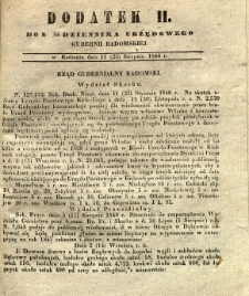 Dziennik Urzędowy Gubernii Radomskiej, 1846, nr 34, dod. II