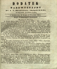 Dziennik Urzędowy Gubernii Radomskiej, 1846, nr 36, dod. nadzwyczajny
