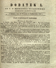 Dziennik Urzędowy Gubernii Radomskiej, 1846, nr 40, dod. I