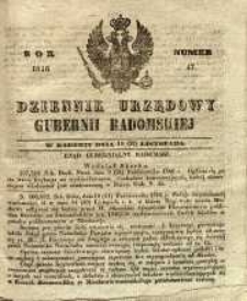 Dziennik Urzędowy Gubernii Radomskiej, 1846, nr 47