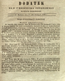 Dziennik Urzędowy Gubernii Radomskiej, 1846, nr 48, dod.