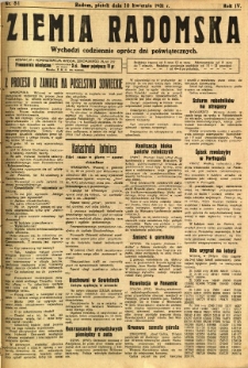 Ziemia Radomska, 1931, R. 4, nr 81