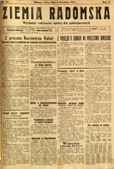Ziemia Radomska, 1931, R. 4, nr 82