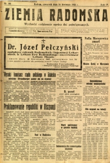 Ziemia Radomska, 1931, R. 4, nr 86