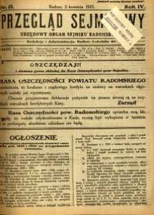 Przegląd Sejmikowy : Urzędowy Organ Sejmiku Radomskiego, 1925, R. 4, nr 13