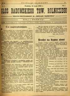 Przegląd Sejmikowy : Urzędowy Organ Sejmiku Radomskiego, 1925, R. 4, nr 20, dod.
