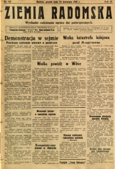 Ziemia Radomska, 1931, R. 4, nr 93