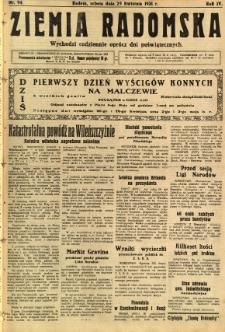 Ziemia Radomska, 1931, R. 4, nr 94