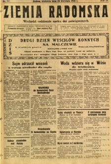 Ziemia Radomska, 1931, R. 4, nr 95