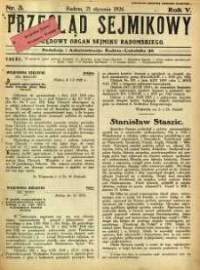 Przegląd Sejmikowy : Urzędowy Organ Sejmiku Radomskiego, 1926, R. 5, nr 3