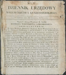 Dziennik Urzędowy Wojew&oacute;dztwa Sandomierskiego, 1834, nr 3