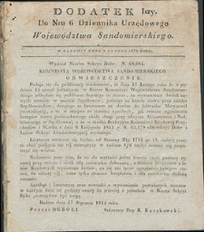 Dziennik Urzędowy Województwa Sandomierskiego, 1834, nr 6, dod. I