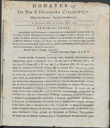 Dziennik Urzędowy Województwa Sandomierskiego, 1834, nr 8, dod. II