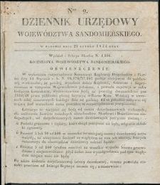 Dziennik Urzędowy Województwa Sandomierskiego, 1834, nr 9