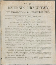 Dziennik Urzędowy Województwa Sandomierskiego, 1834, nr 10