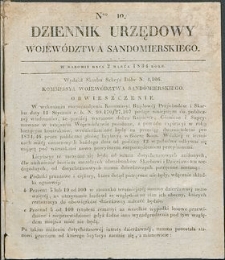 Dziennik Urzędowy Województwa Sandomierskiego, 1834, nr 10