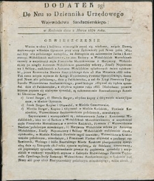 Dziennik Urzędowy Województwa Sandomierskiego, 1834, nr 10, dod. II
