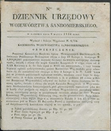 Dziennik Urzędowy Województwa Sandomierskiego, 1834, nr 11, dod. I