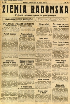 Ziemia Radomska, 1931, R. 4, nr 111