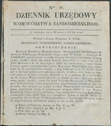 Dziennik Urzędowy Województwa Sandomierskiego, 1834, nr 12, dod. I