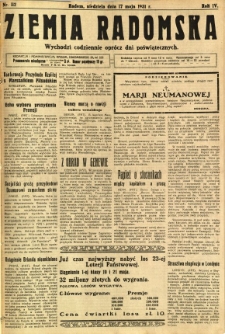 Ziemia Radomska, 1931, R. 4, nr 112