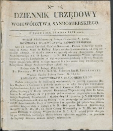 Dziennik Urzędowy Województwa Sandomierskiego, 1834, nr 14