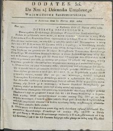 Dziennik Urzędowy Województwa Sandomierskiego, 1834, nr 14, dod. III