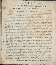 Dziennik Urzędowy Województwa Sandomierskiego, 1834, nr 16, dod. II