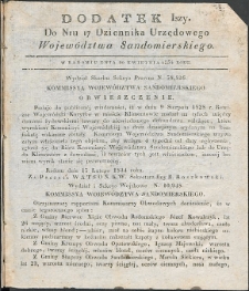 Dziennik Urzędowy Województwa Sandomierskiego, 1834, nr 17, dod. I
