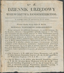 Dziennik Urzędowy Województwa Sandomierskiego, 1834, nr 18