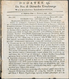 Dziennik Urzędowy Województwa Sandomierskiego, 1834, nr 18, dod. II
