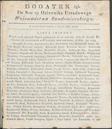 Dziennik Urzędowy Województwa Sandomierskiego, 1834, nr 19, dod. II