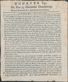 Dziennik Urzędowy Województwa Sandomierskiego, 1834, nr 19, dod. VI