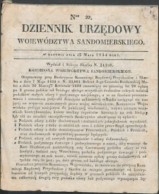 Dziennik Urzędowy Województwa Sandomierskiego, 1834, nr 22