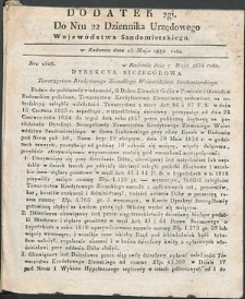 Dziennik Urzędowy Województwa Sandomierskiego, 1834, nr 22, dod. II