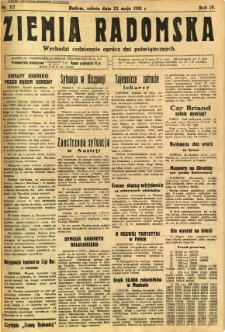 Ziemia Radomska, 1931, R. 4, nr 117
