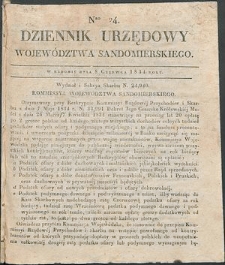 Dziennik Urzędowy Województwa Sandomierskiego, 1834, nr 24
