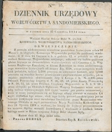 Dziennik Urzędowy Województwa Sandomierskiego, 1834, nr 25, dod. I