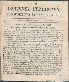 Dziennik Urzędowy Województwa Sandomierskiego, 1834, nr 27