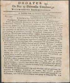 Dziennik Urzędowy Województwa Sandomierskiego, 1834, nr 27, dod. II